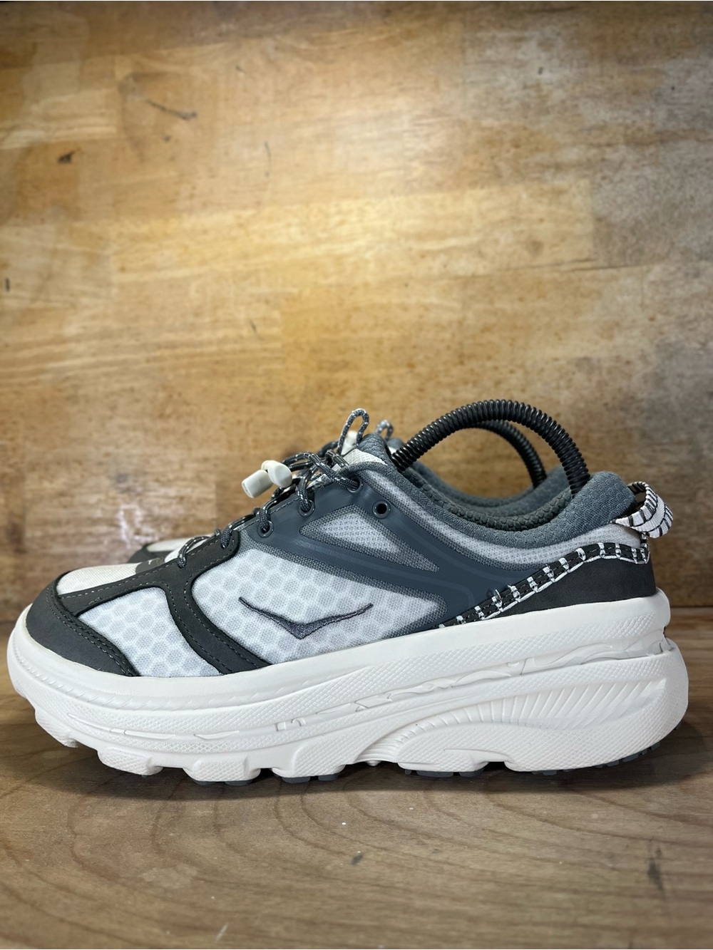Hoka One One U Bondi B3LS Womens Sz 8.5 Walking Shoes Sneakers Alabaster Astroid - Picture 4 of 12